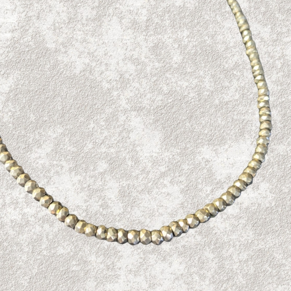 Pyrite and sterling silver necklace